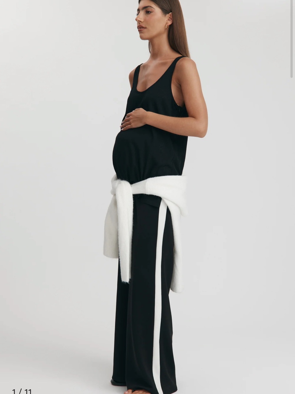 Legoe Heritage Black Cotton Maternity/Nursing Tank Size Small